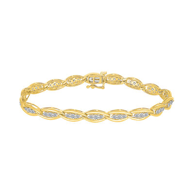 Lab Grown Diamond 2ctw. Fashion Link Bracelet in Gold Vermeil Finish
